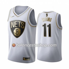 Camiseta Hombre NBA Brooklyn Nets Kyrie Irving 11 2019-20 Nike Blanco Golden Edition Swingman